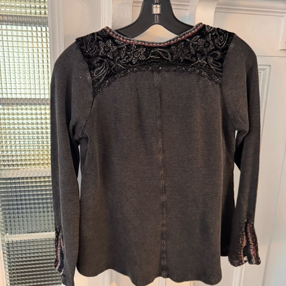 Soft surroundings womens Cobi Thermal velvet trim gray ashy wash Size SP - Picture 5 of 13